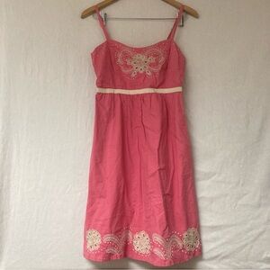 Moulinette Soeurs Anthropologie Women’s A-line Dress Embroidered pink Cotton
